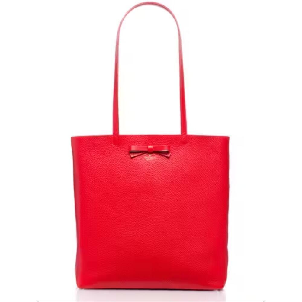 Kate Spade Red On Purpose Leather Tote Bag with Bow 🗣